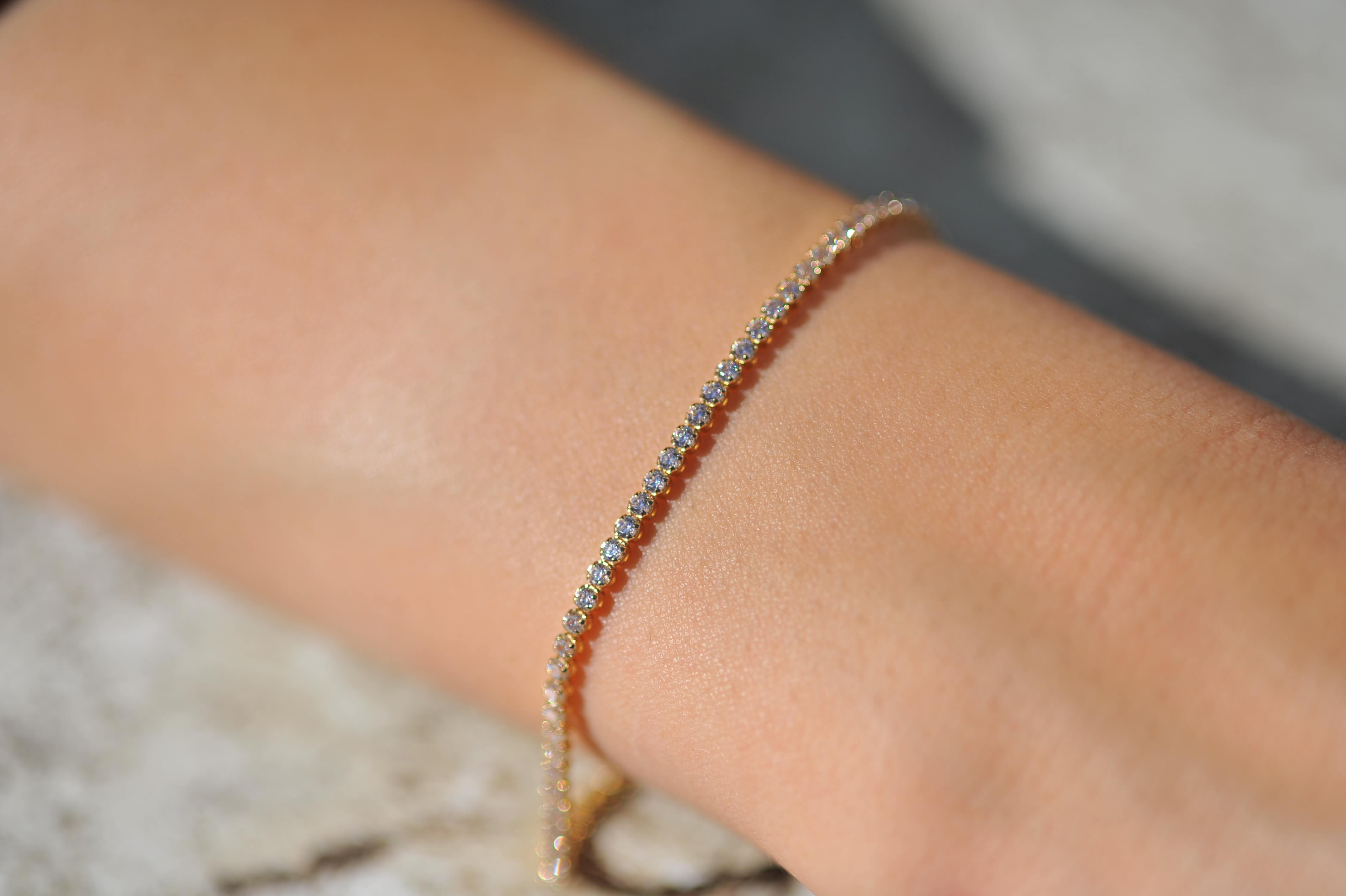 14k Solid Gold Tennis Bracelet